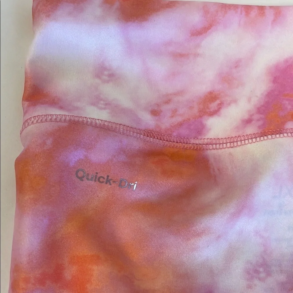 Xersion Pink and Orange Tie-Dye Bike Shorts